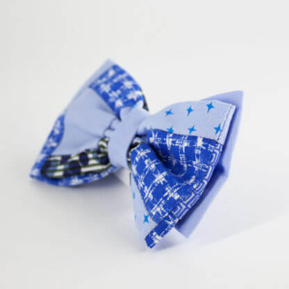 Papillon uomo azzurro patchwork